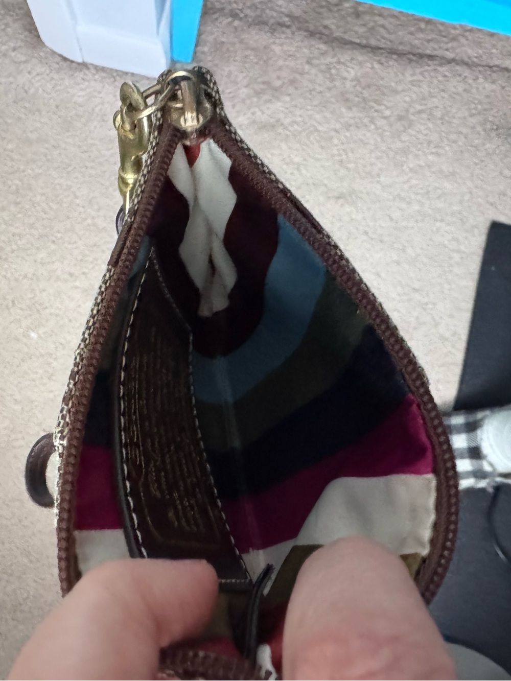 Coach Signature Canvas and Leather Wristlet in Brown - Picture 4 of 4